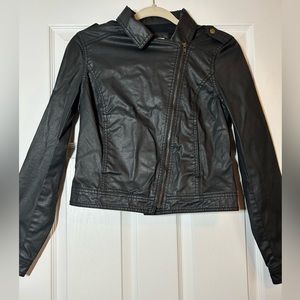 Black biker jacket decree jacket crop jacket